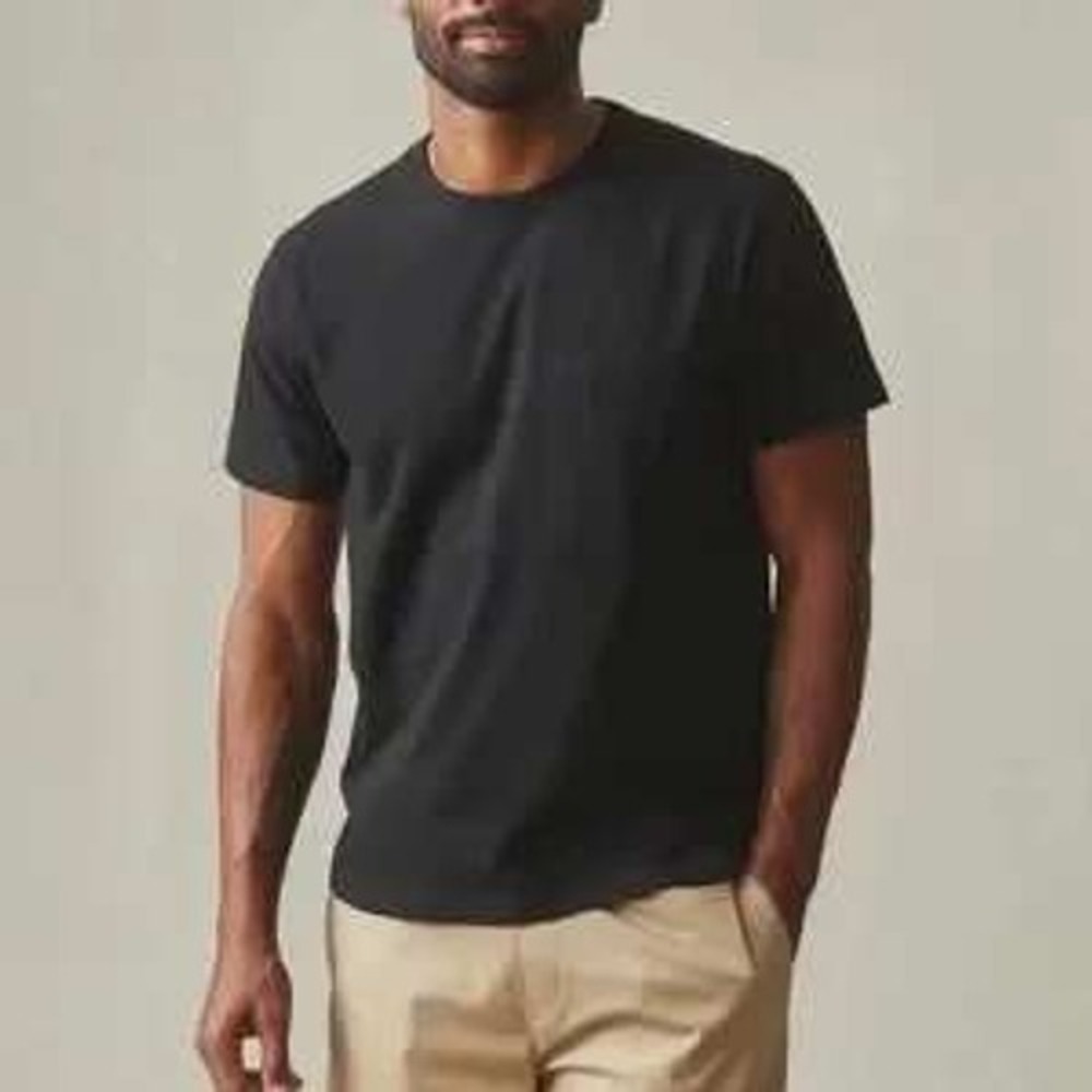 American Giant Mens Black Pocket T Shirt Size L 100 Cotton Casual Everyday Basic